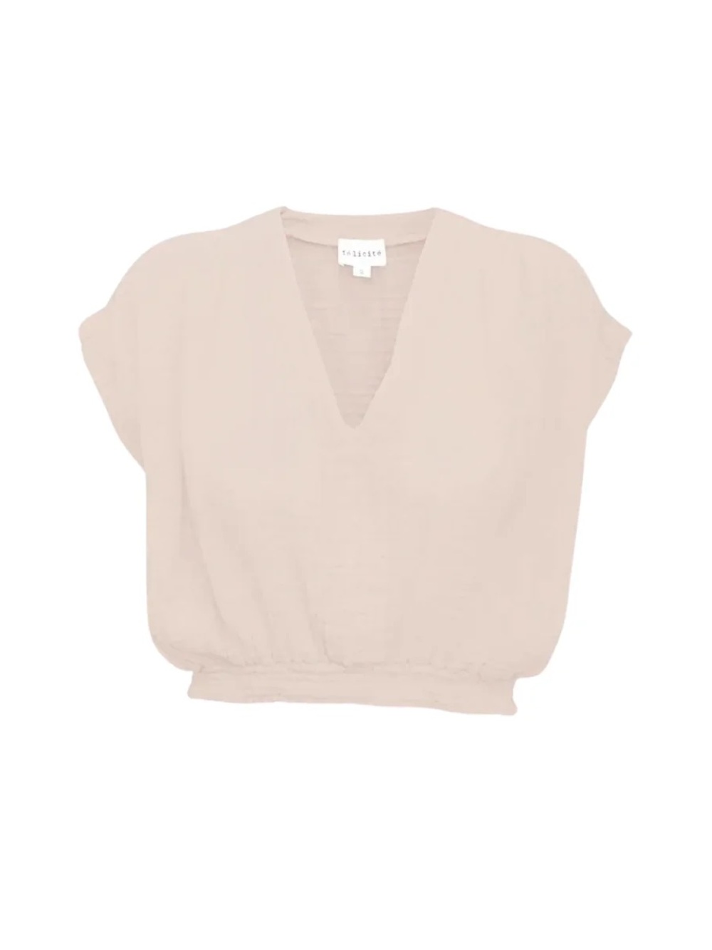 Relaxed V-Neck Dolman Top in Blush - Façonnable